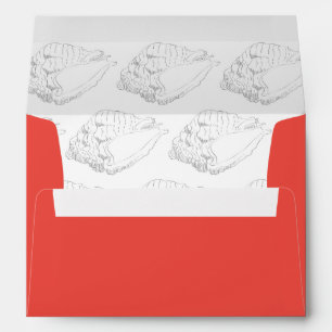 Seashell Beach Wedding Envelope (coral)