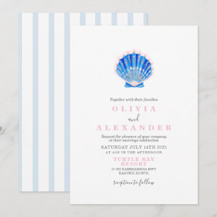 Seashell beach wedding Invitation