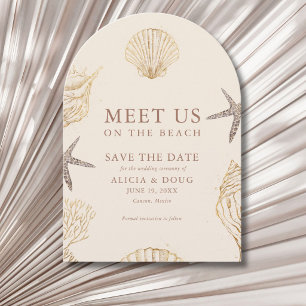 Seashell Beach Wedding Photo Save The Date