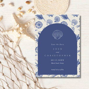 Seashell Beach Wedding Photo Save The Date