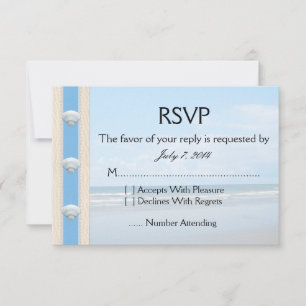 Seashell Beach Wedding RSVP Card