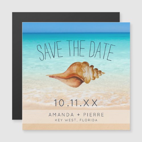 Seashell Beach Wedding Save the Date