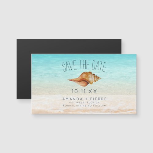 Seashell Beach Wedding Save the Date