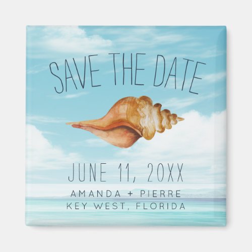Seashell Beach Wedding Save the Date