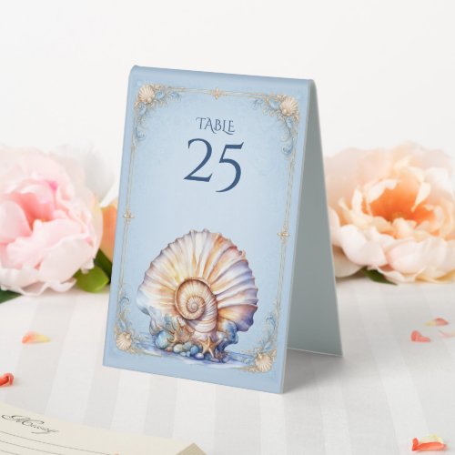 Seashell beach wedding table accessories tent