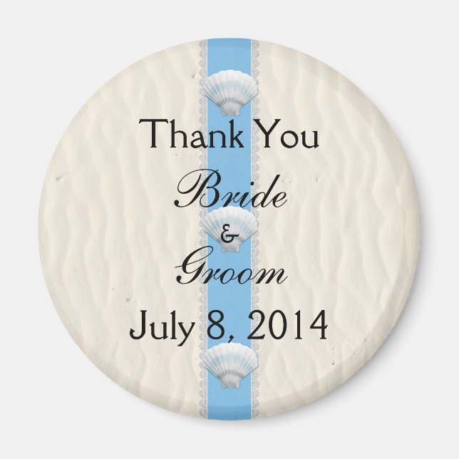 Seashell Beach Wedding Thank You Magnet (Front)