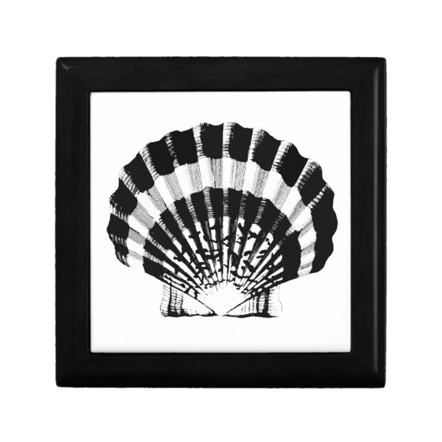 Seashell - black and white jewelry box (Front)