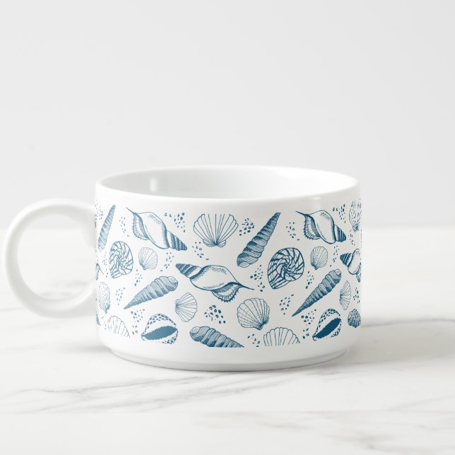 Seashell Blue White beach Bowl (Right)