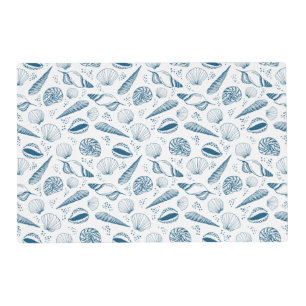 Seashell Blue White beach Placemat