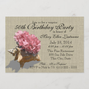 Seashell Bouquet 50th Birthday Party Invitation
