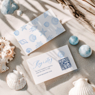 Seashell Bridal Registry QR code Enclosure Card