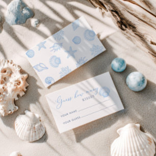 Seashell Bridal Shower guess how many kisses Enclosure Card