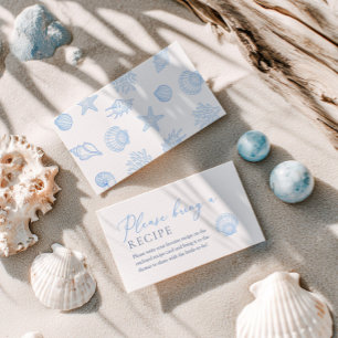 Seashell Bridal Shower recipe Enclosure Card