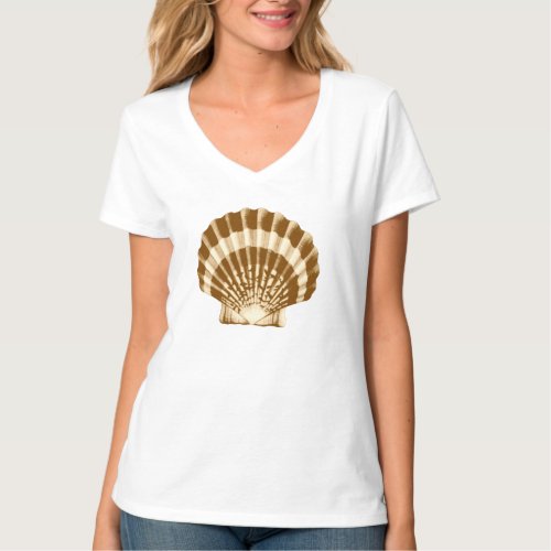 Seashell _ brown and beige T_Shirt