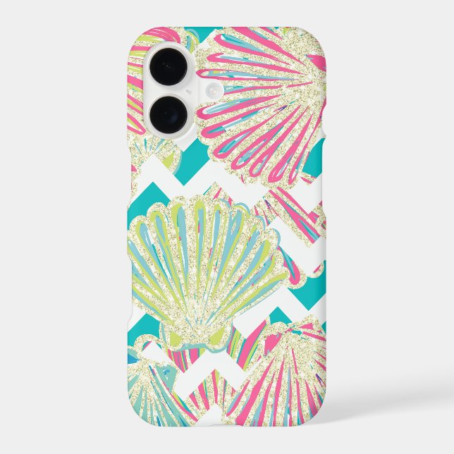 Seashell Chevron Pattern Glamour Case-Mate iPhone Case (Back)