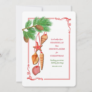 Seashell Christmas Holiday Card