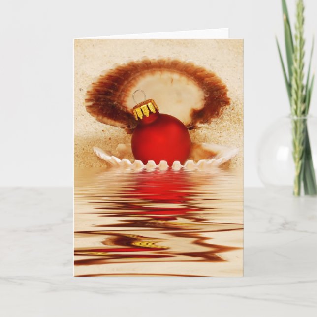 Seashell Christmas Holiday Card (Front)