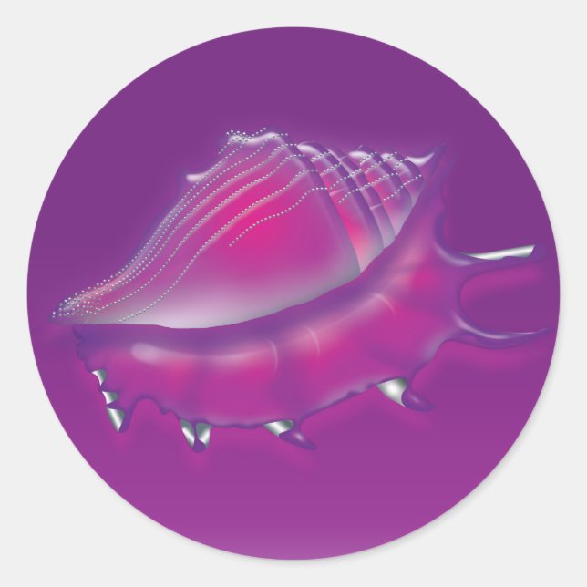 Seashell Classic Round Sticker (Front)
