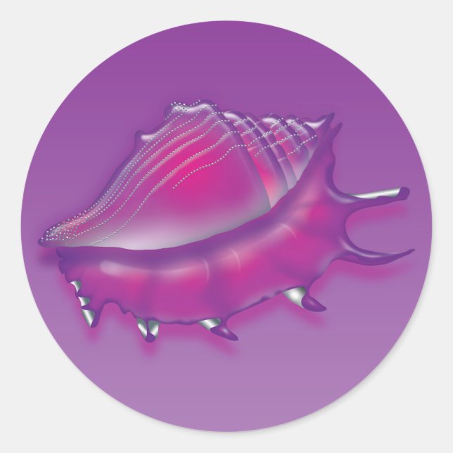 Seashell Classic Round Sticker (Front)