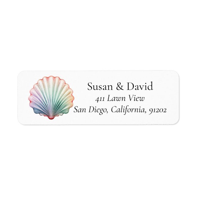 Seashell Coastal Address Label (Front)