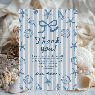 Seashell Coastal Beach Baby Shower Thank You Card