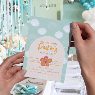 Seashell Coastal Beach Party Invitation