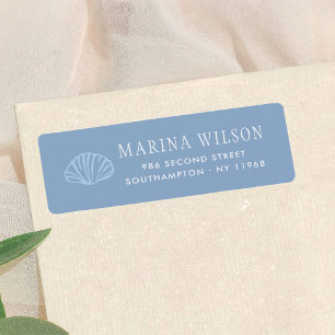 Seashell Coastal Modern Return Address Label