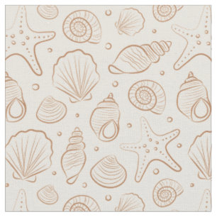 Seashell Coastal Nautical Boho Beach Neutral Cream Fabric