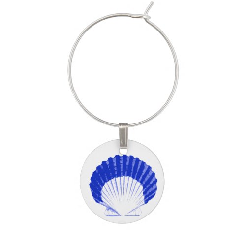 Seashell _ cobalt blue and white 1 of 8 wine charm