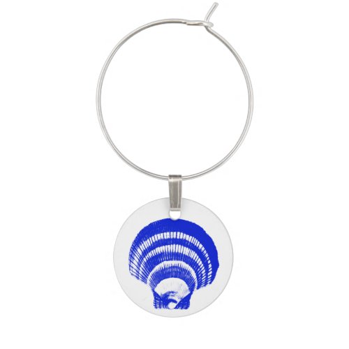 Seashell _ cobalt blue and white 4 of 8 wine charm