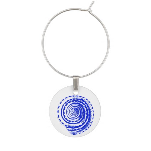 Seashell _ cobalt blue and white 5 of 8 wine charm