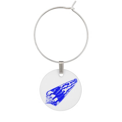 Seashell _ cobalt blue and white 6 of 8 wine charm