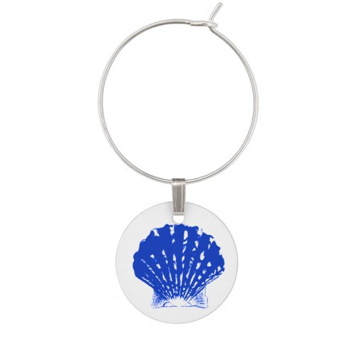 Seashell _ cobalt blue and white 7 of 8 wine charm