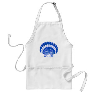 Seashell - cobalt blue and white adult apron
