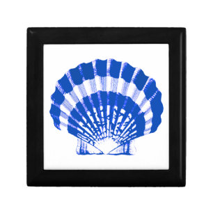 Seashell - cobalt blue and white keepsake box