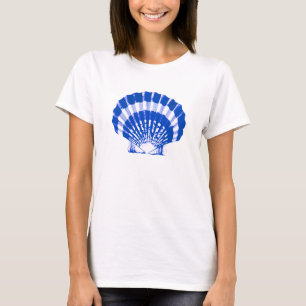 Seashell - cobalt blue and white T-Shirt