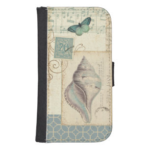 Seashell Collage Galaxy S4 Wallet Case
