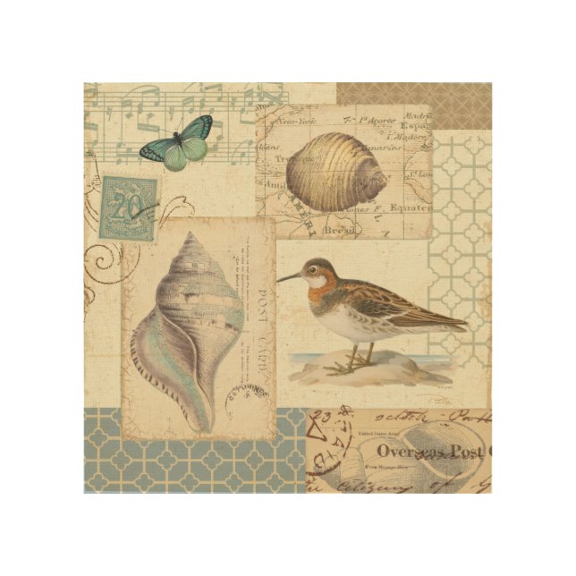 Seashell Collage Wood Wall Decor (Front)