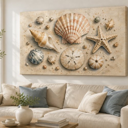 Seashell Collection Canvas Print | Watercolor