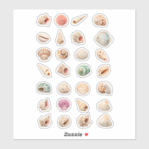 Seashell Collection Ocean Beach Conch Shell Sticker