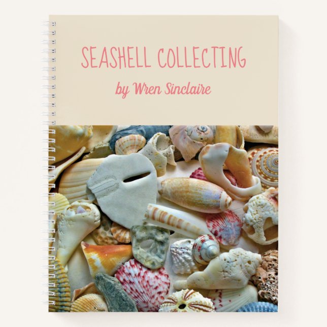 Seashell Collection Personalized Beachcombers Notebook (Front)