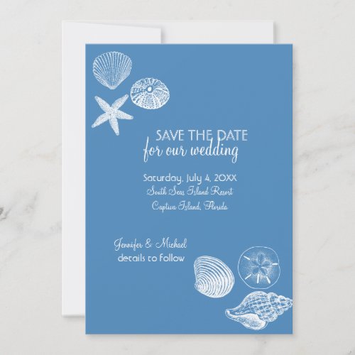 Seashell Collection Save the Date Announcement