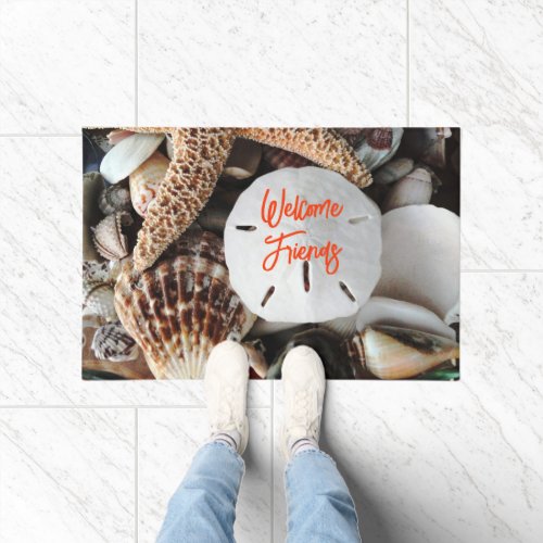 Seashell Collection Welcome Friends Doormat