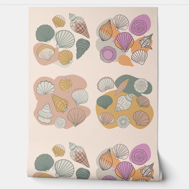 Seashell. Color Blobs Wallpaper (Unrolling)