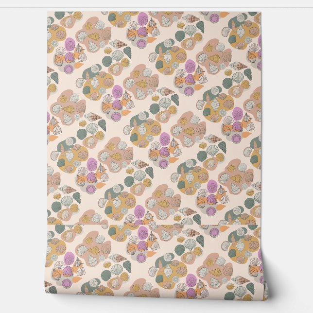 Seashell. Color Blobs Wallpaper (Unrolling)