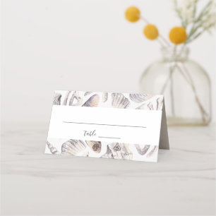 Seashell Coral Beach Wedding Place Card