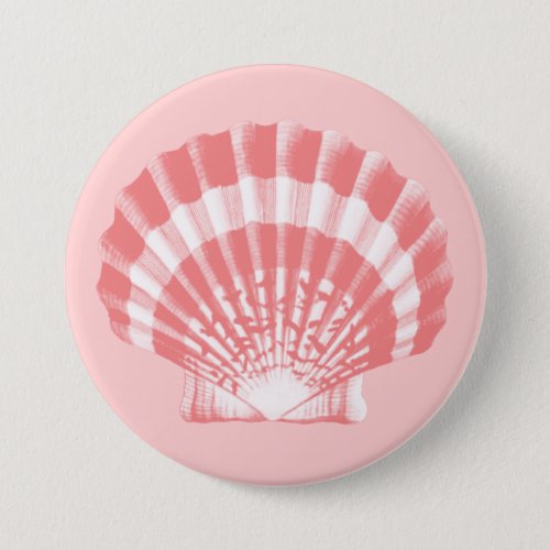 Seashell _ coral pink and white button