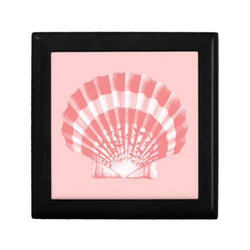 Seashell _ coral pink and white gift box