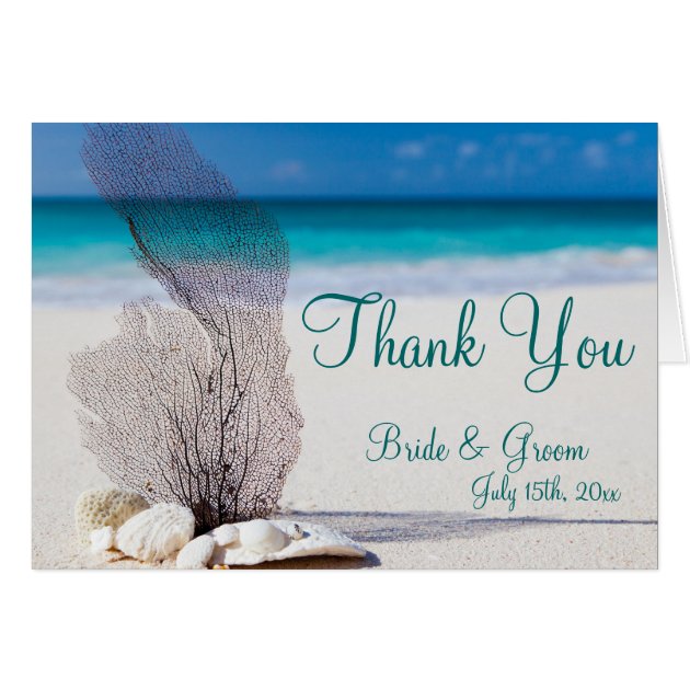Seashell Destination Beach Wedding Thank You Cards