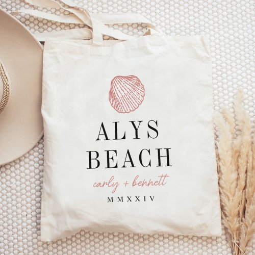 Seashell Destination Wedding Welcome Tote Bag